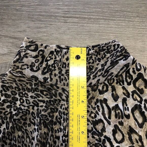 Unbranded Sheer Cheetah Print Long Sleeve Mock Turtleneck Blouse See Sizing - Picture 12 of 15